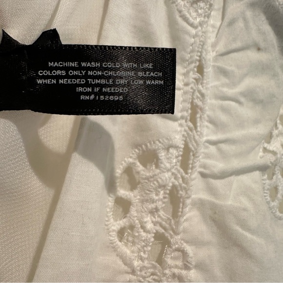 Aqua Bloomingdale’s Sleeveless Eyelet Embroidered Midi Dress Lined White XS NWT - Picture 9 of 9